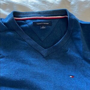 Men’s M Tommy Hilfiger Blue V-Neck Sweater